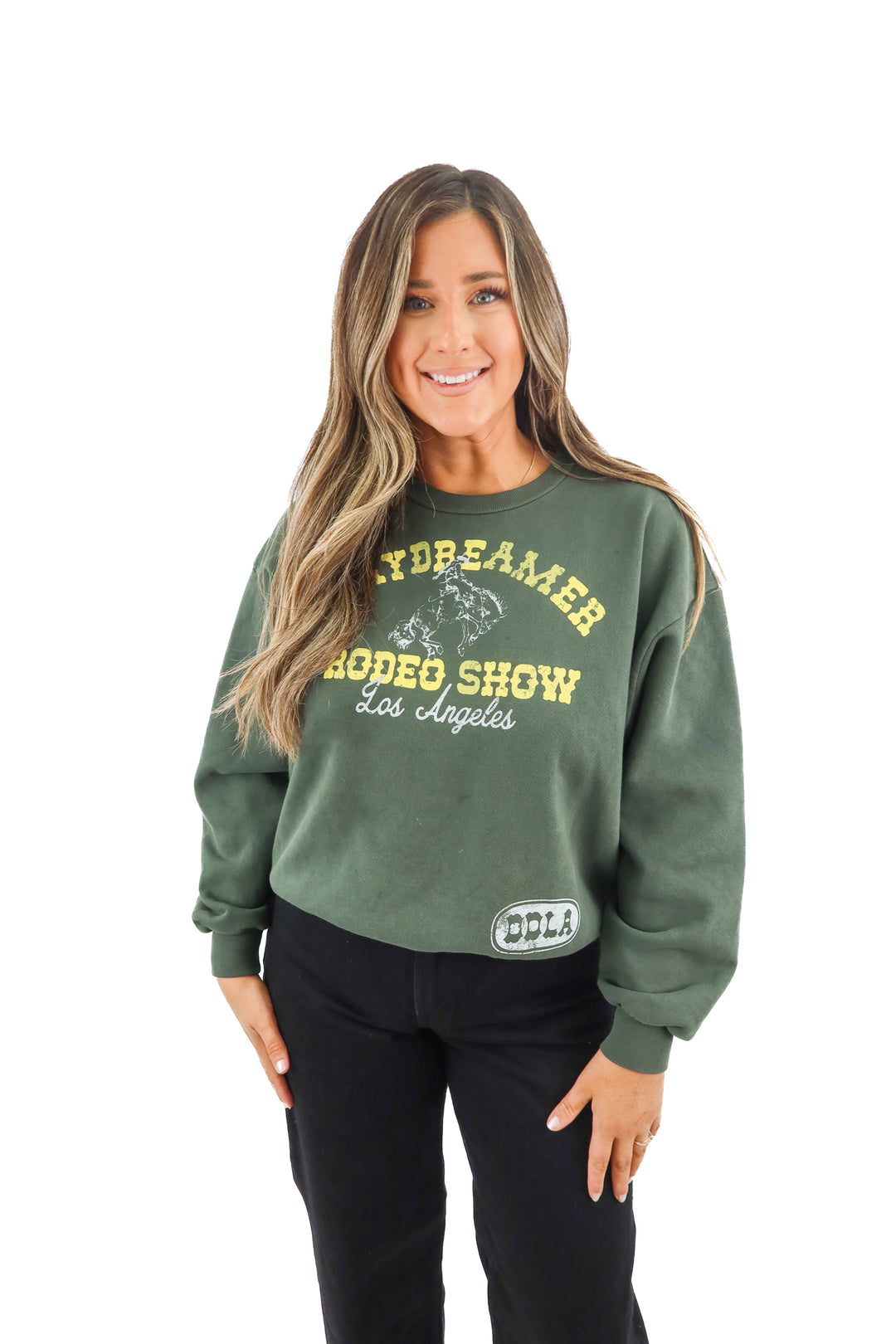 daydreamer green rodeo crewneck (s/m; retail $128)