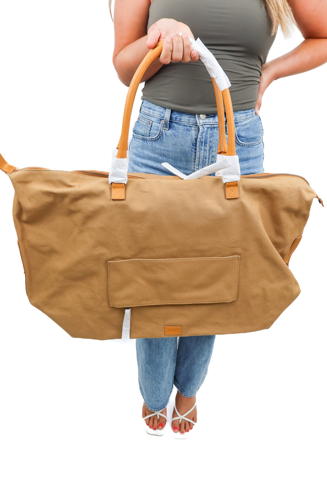 Able tan carry-on canvas weekender bag NWT (retail $268)