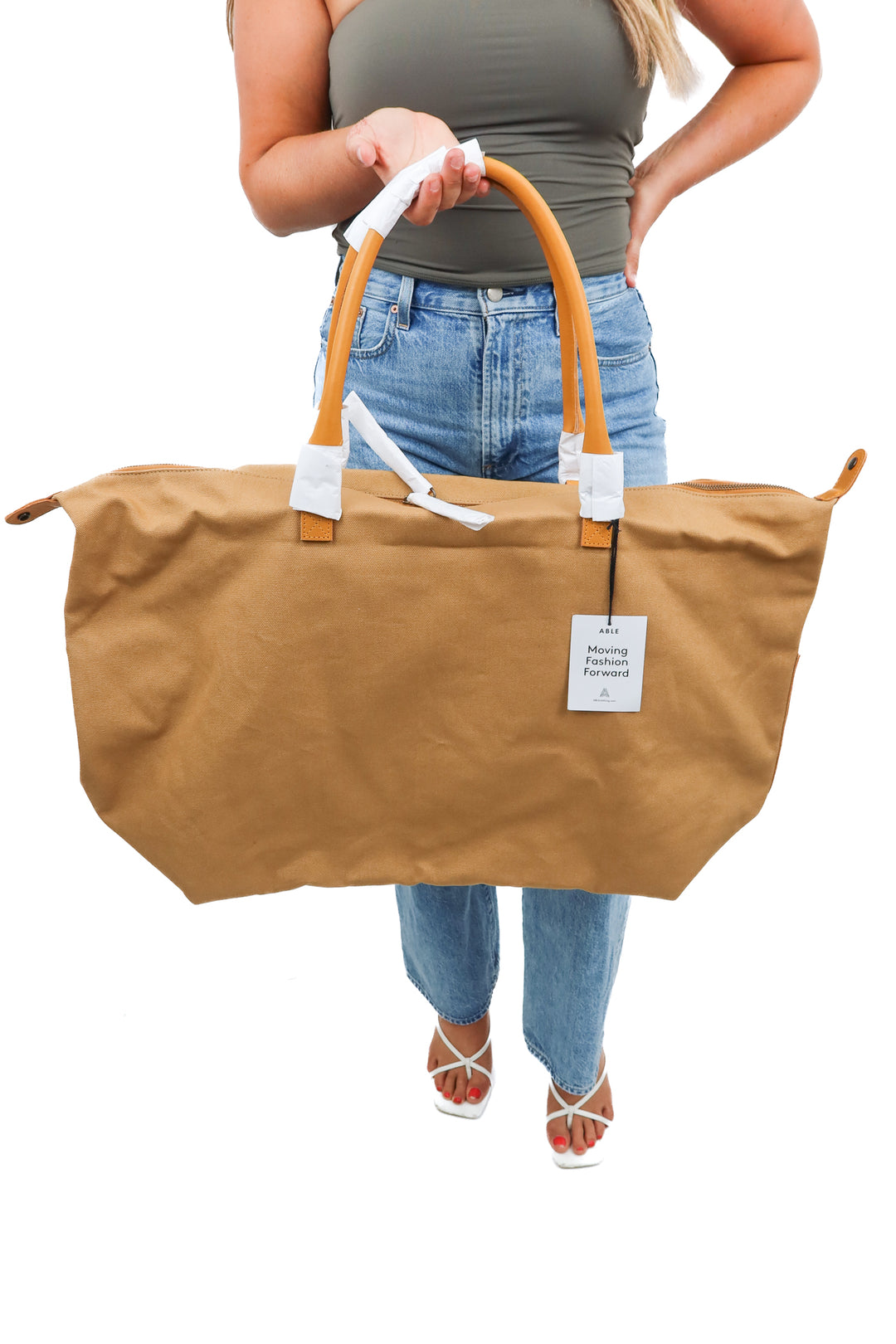 Able tan carry-on canvas weekender bag NWT (retail $268)