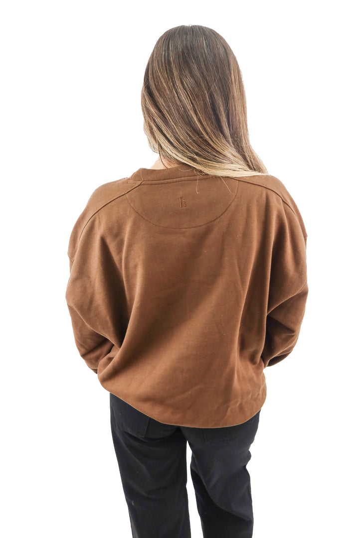 honey swim brown oversized crewneck NWT (L/XL; retail $50)