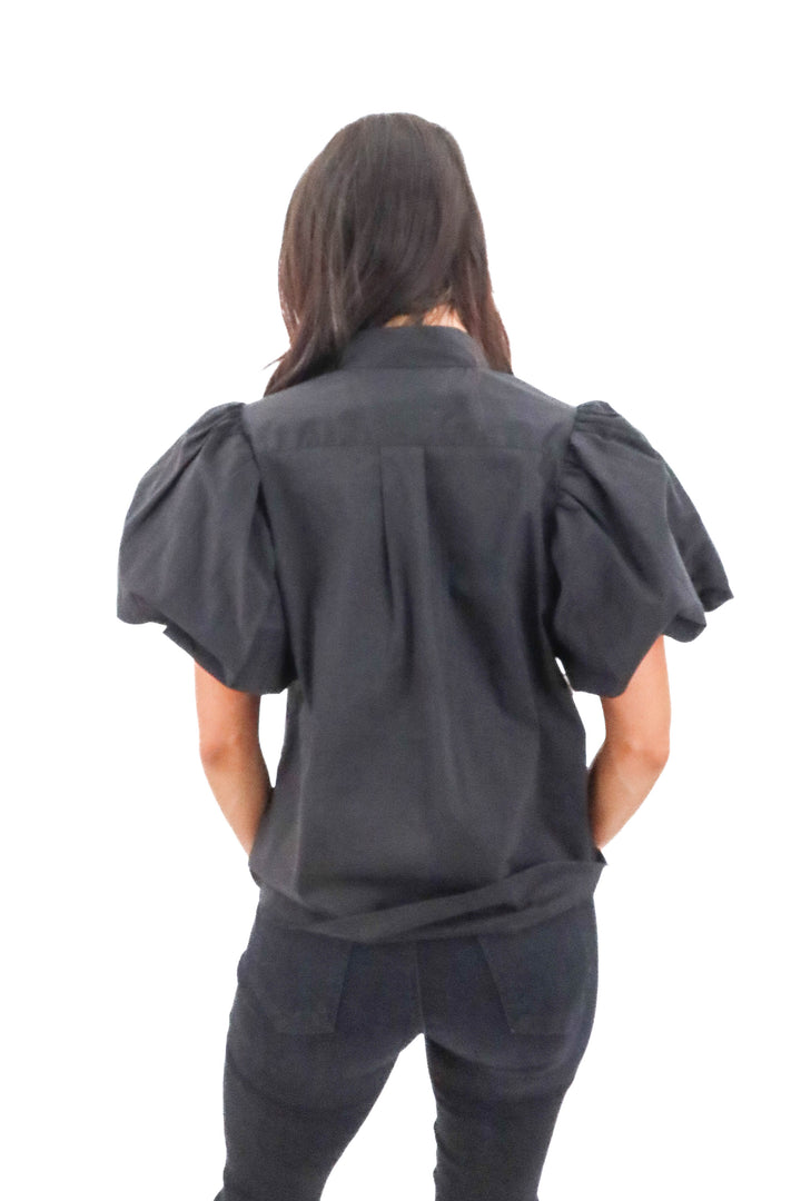 frame black button up top (s; retail $398)