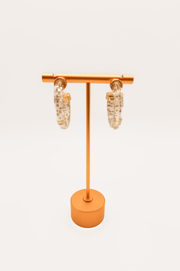 Hoo hoops in clear/confetti (retail $45)