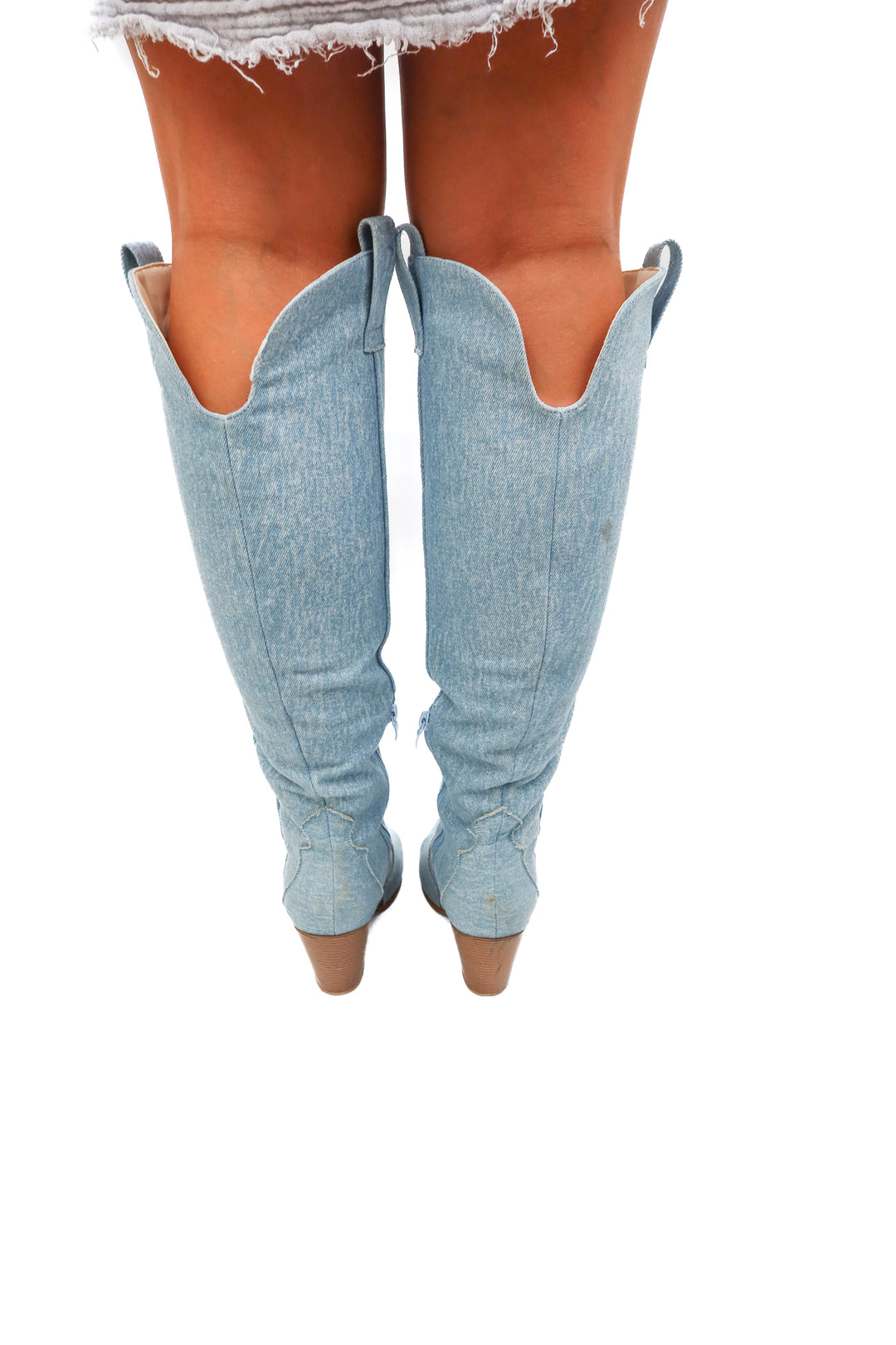 AUCTION (BID ONLY) denim tall cowgirl boots (9)- ends 8/19 at 8 pm CT