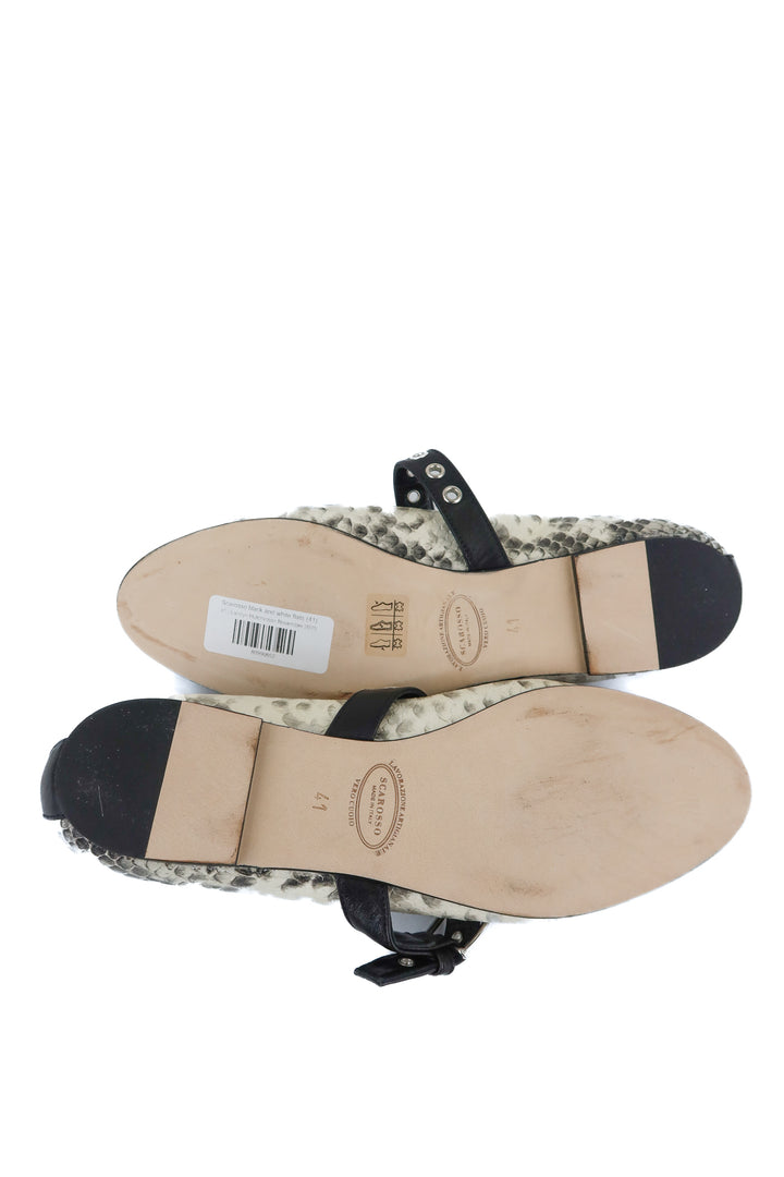 Scarosso black and white flats (41; retail $445)