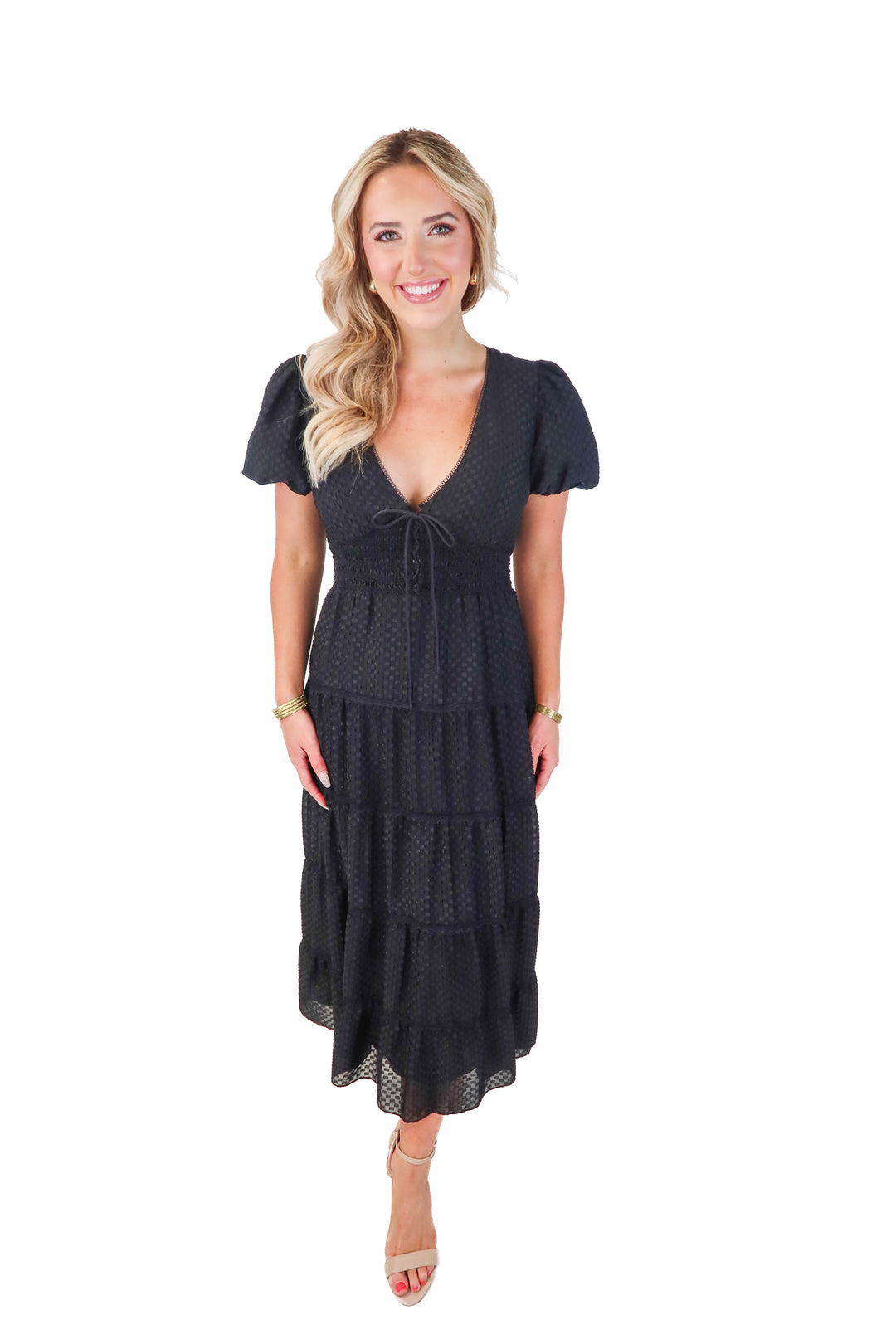 Alice + Olivia black tiered dress (4)