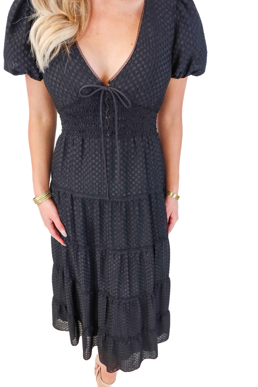 Alice + Olivia black tiered dress (4)