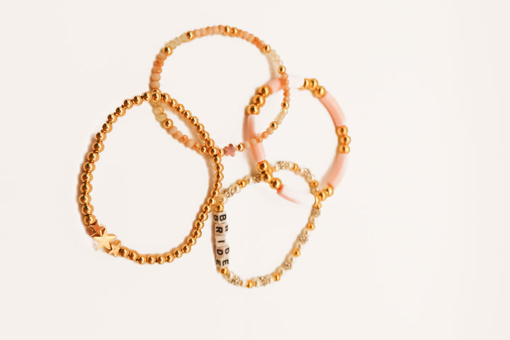 Bride beaded bracelet stack