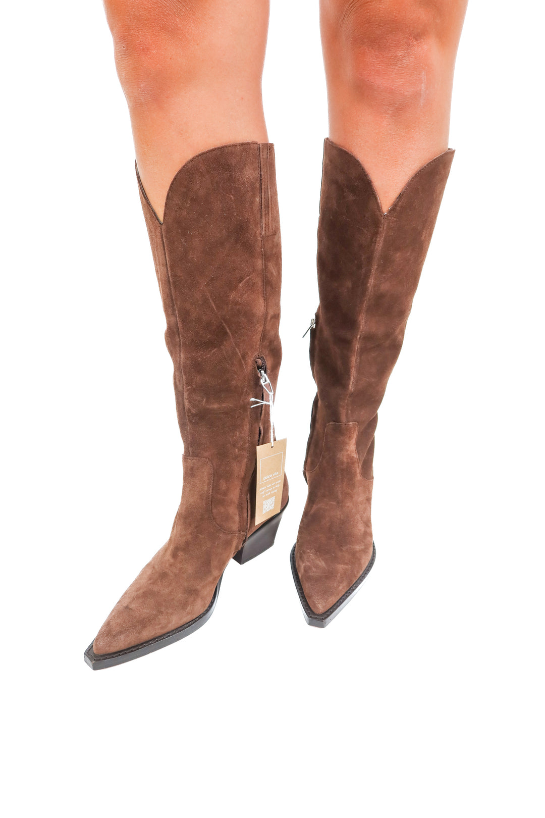 dolce vita brown suede tall boots (8.5)
