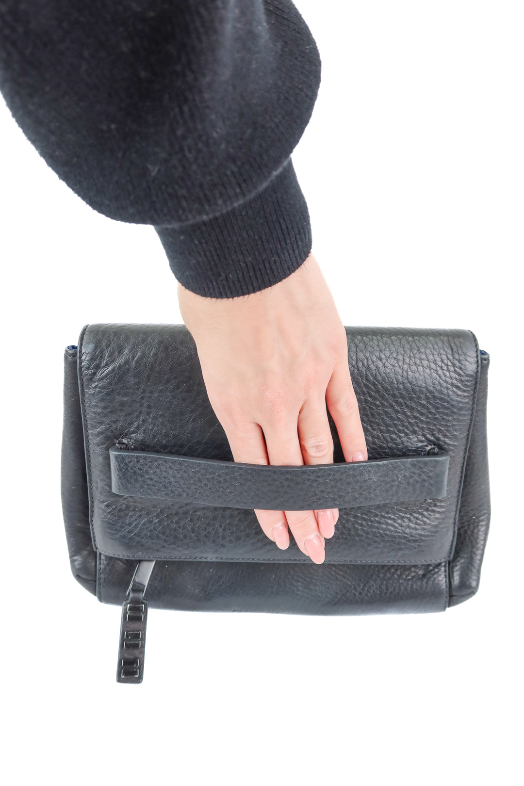 Haist black leather clutch (retail $395)