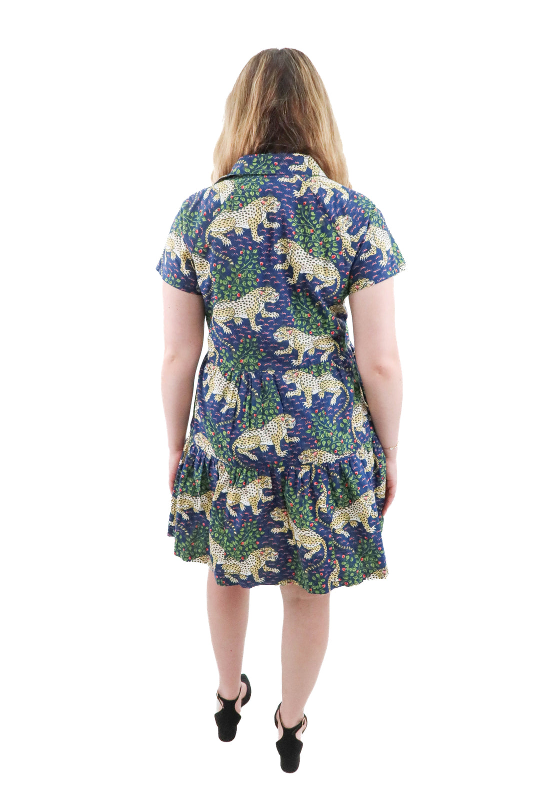 printfresh animal print buttondown dress (l; retail $198)