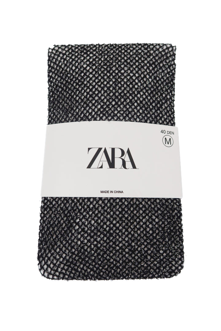Zara black metallic tights NWT (M)