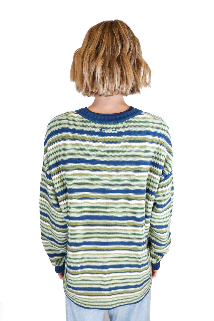 The Upside blue/green striped sweater NWT (S; retail $220)