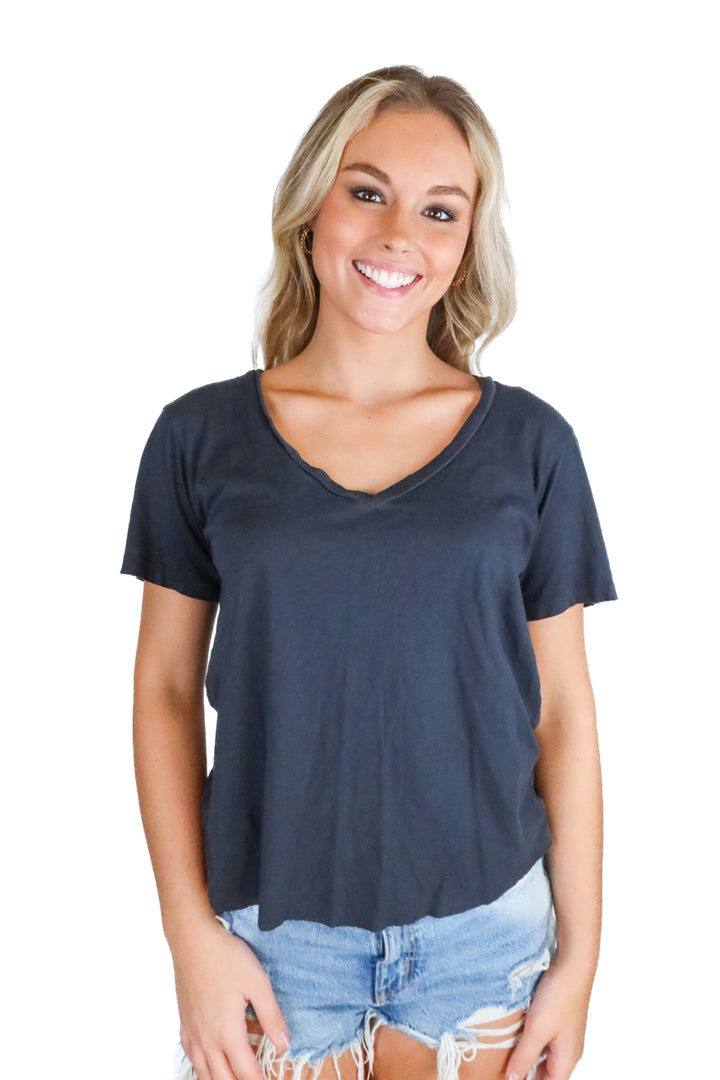 AMO dark grey tee (S; retail $81)