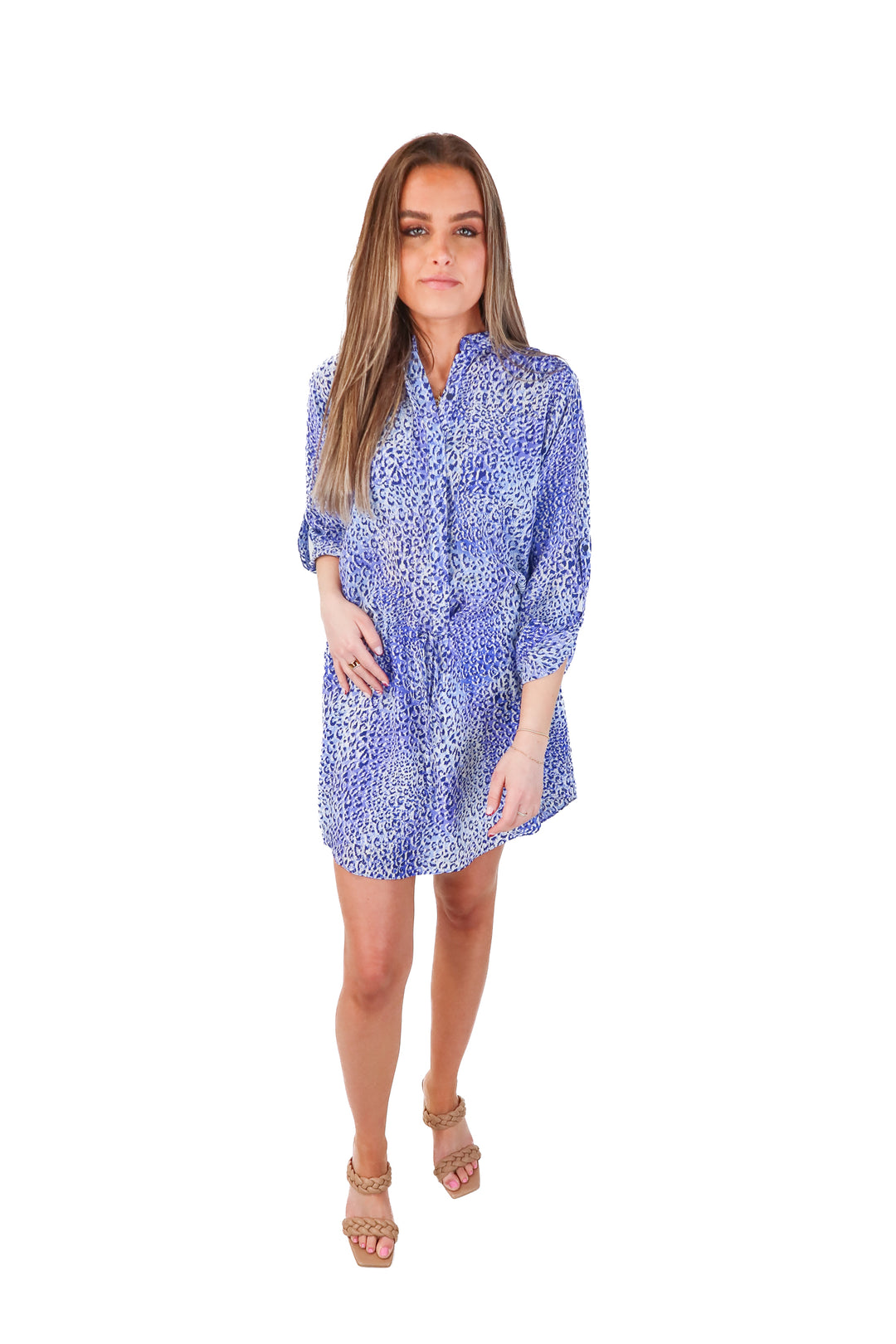 Rebecca Taylor blue cheetah dress (2; retail $395)