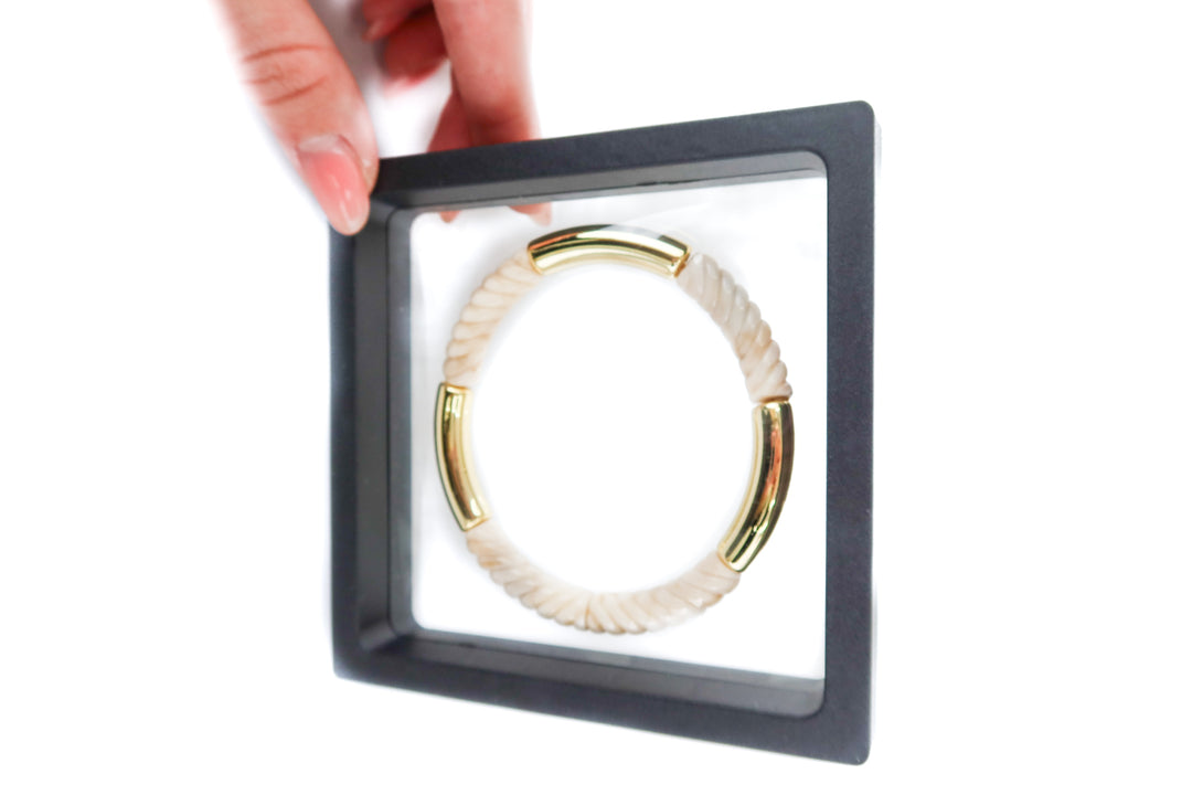 Commense cream and gold bangle NWT