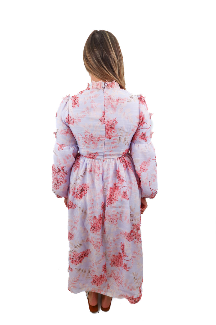 ina purple floral maxi dress (s)