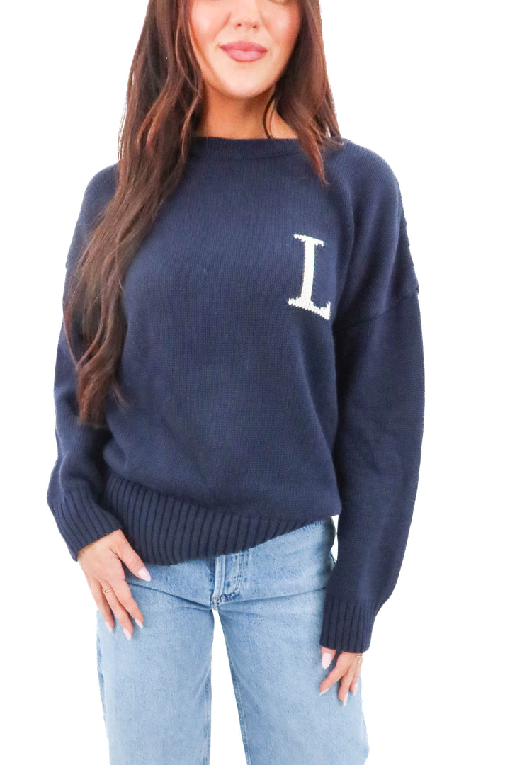 lauge navy knit sweater (s; retail $311)
