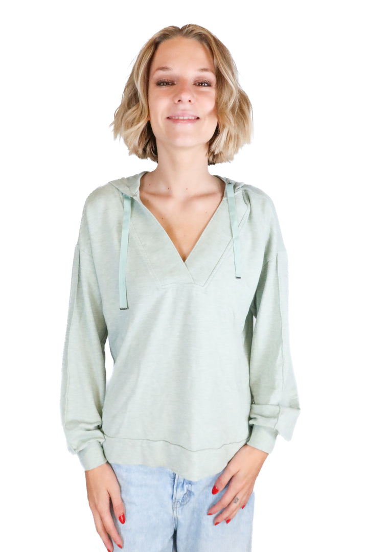 Travis Mathew Mint Heather V-Neck Pullover (S; retail $119)