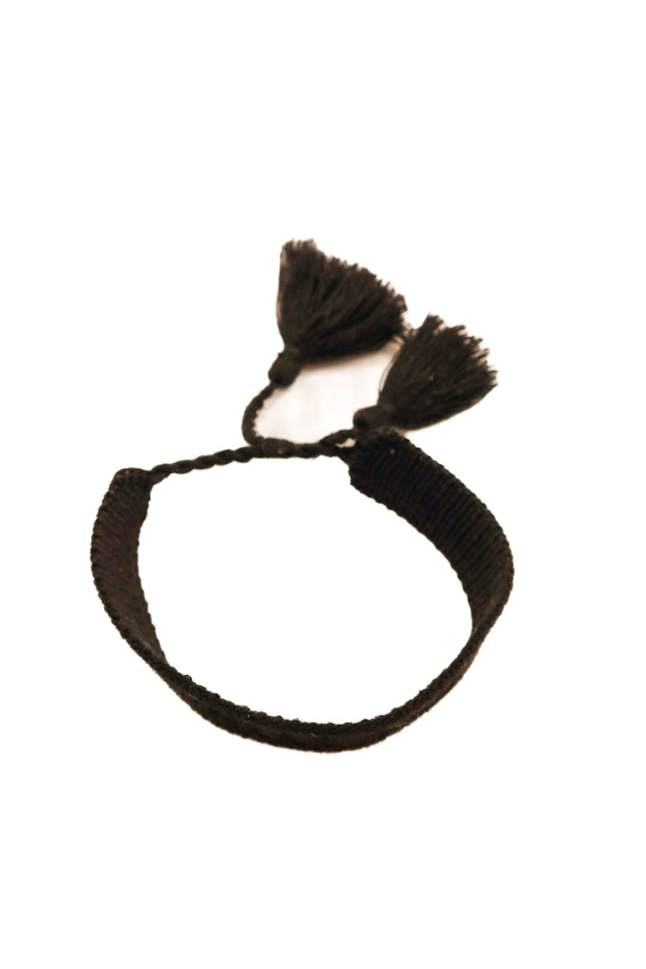Black “hell yes” knit bracelet