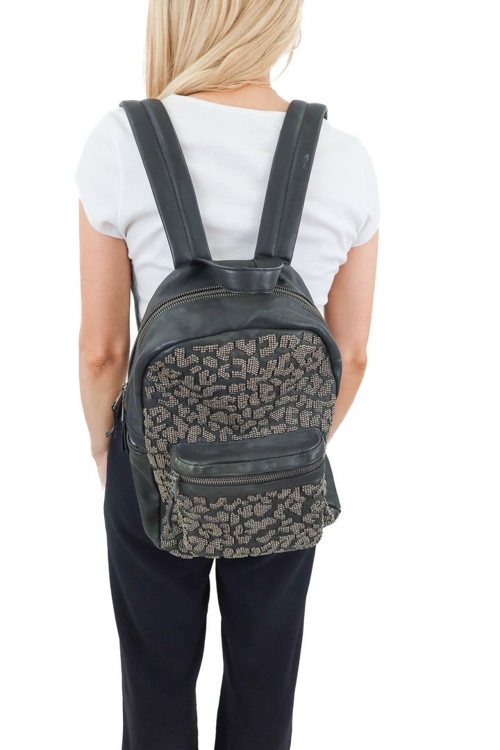 ash silver beaded backpack