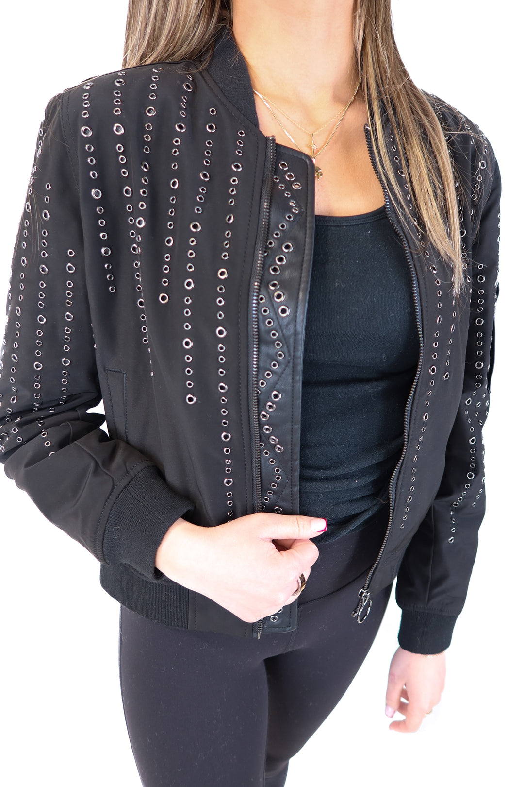 Blank NYC studded bomber jacket (s)