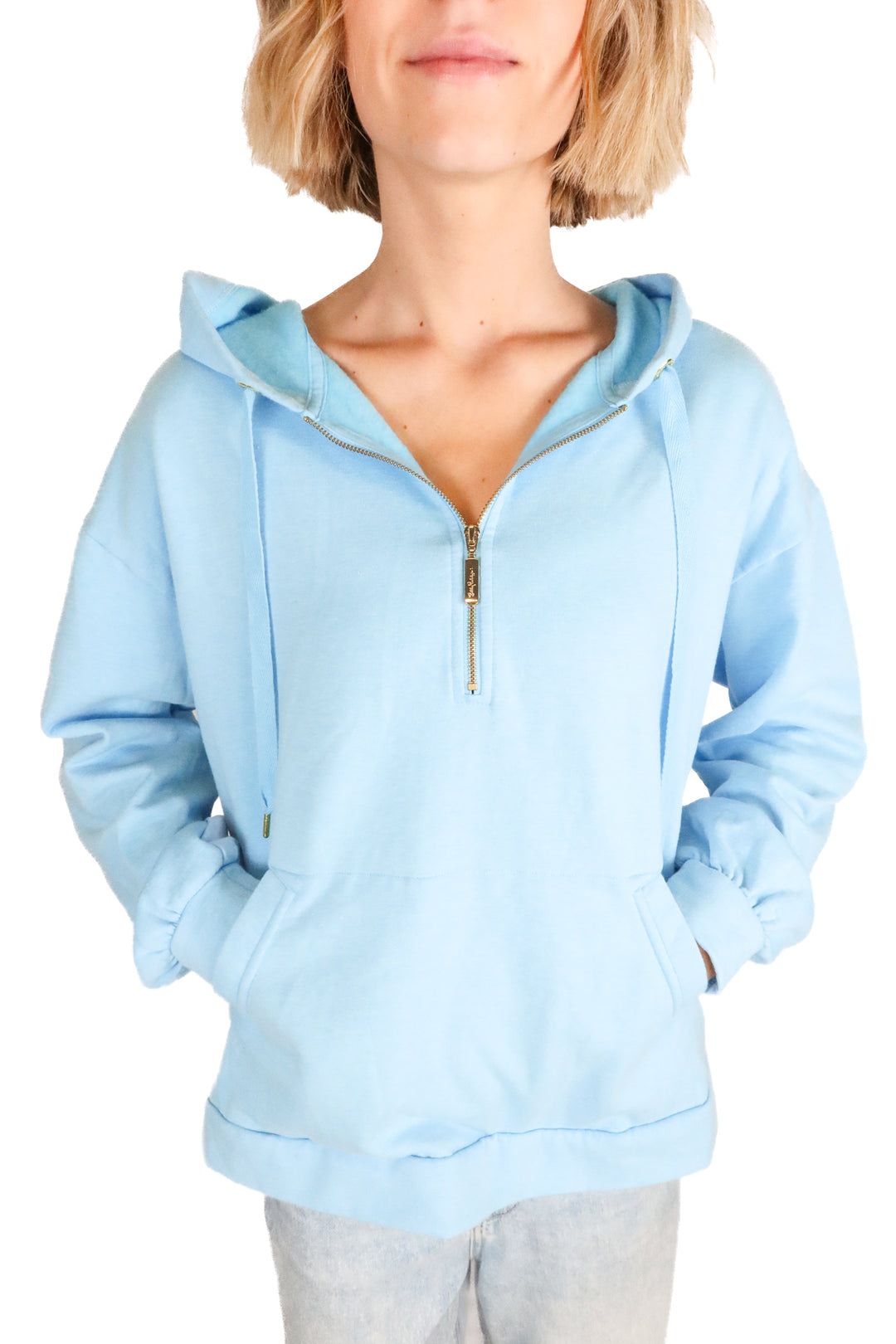 Lilly Pulitzer Blue Heather Quarter Zip (S; retail $118)