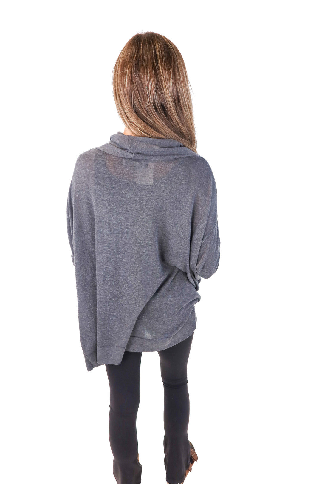 John eshaya grey/faux leather cardigan (o/s)