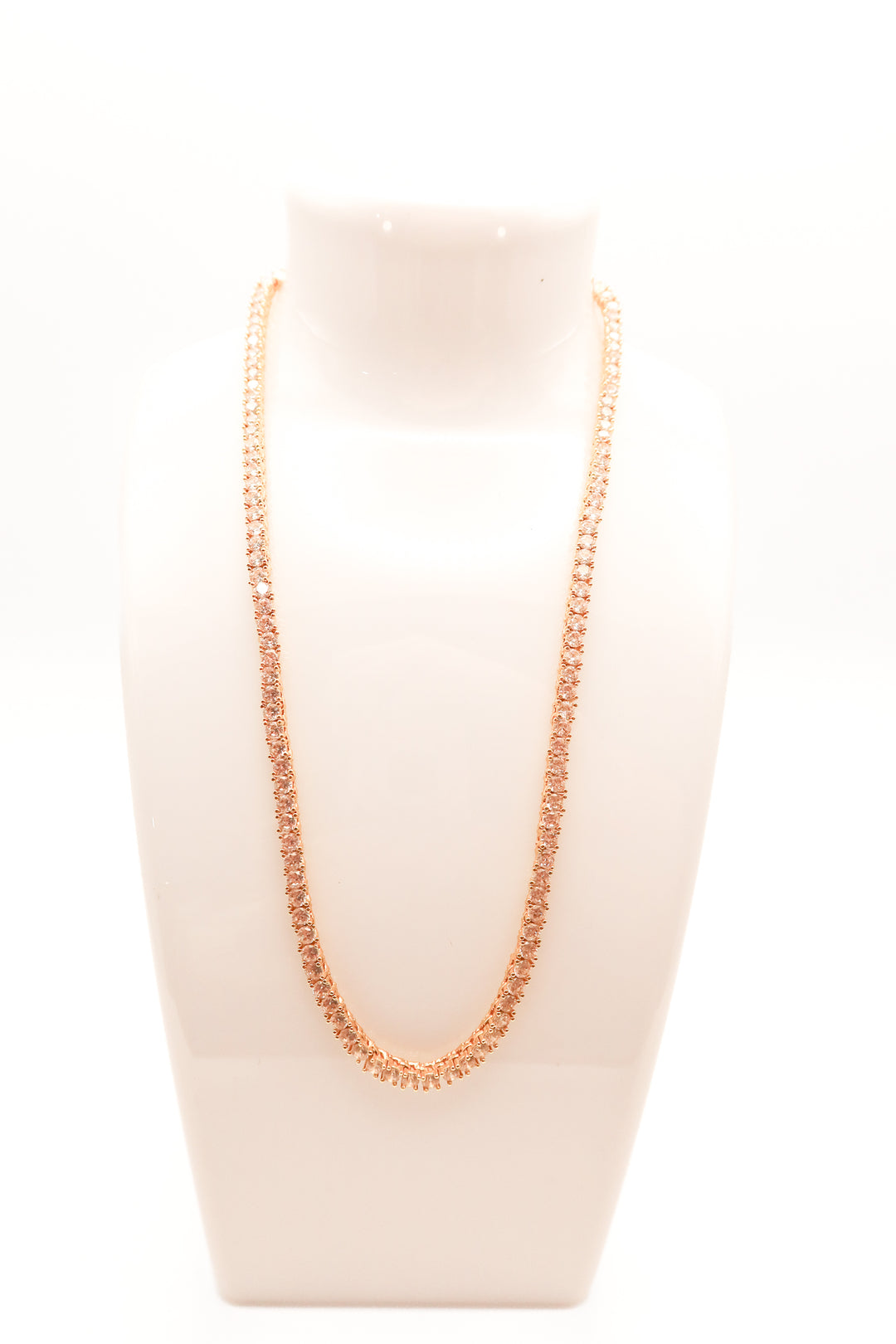 Gold and crystal chain necklace