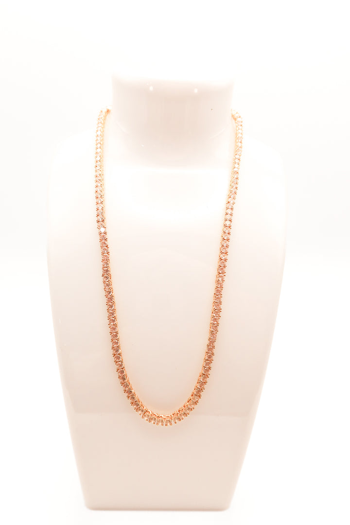Gold and crystal chain necklace