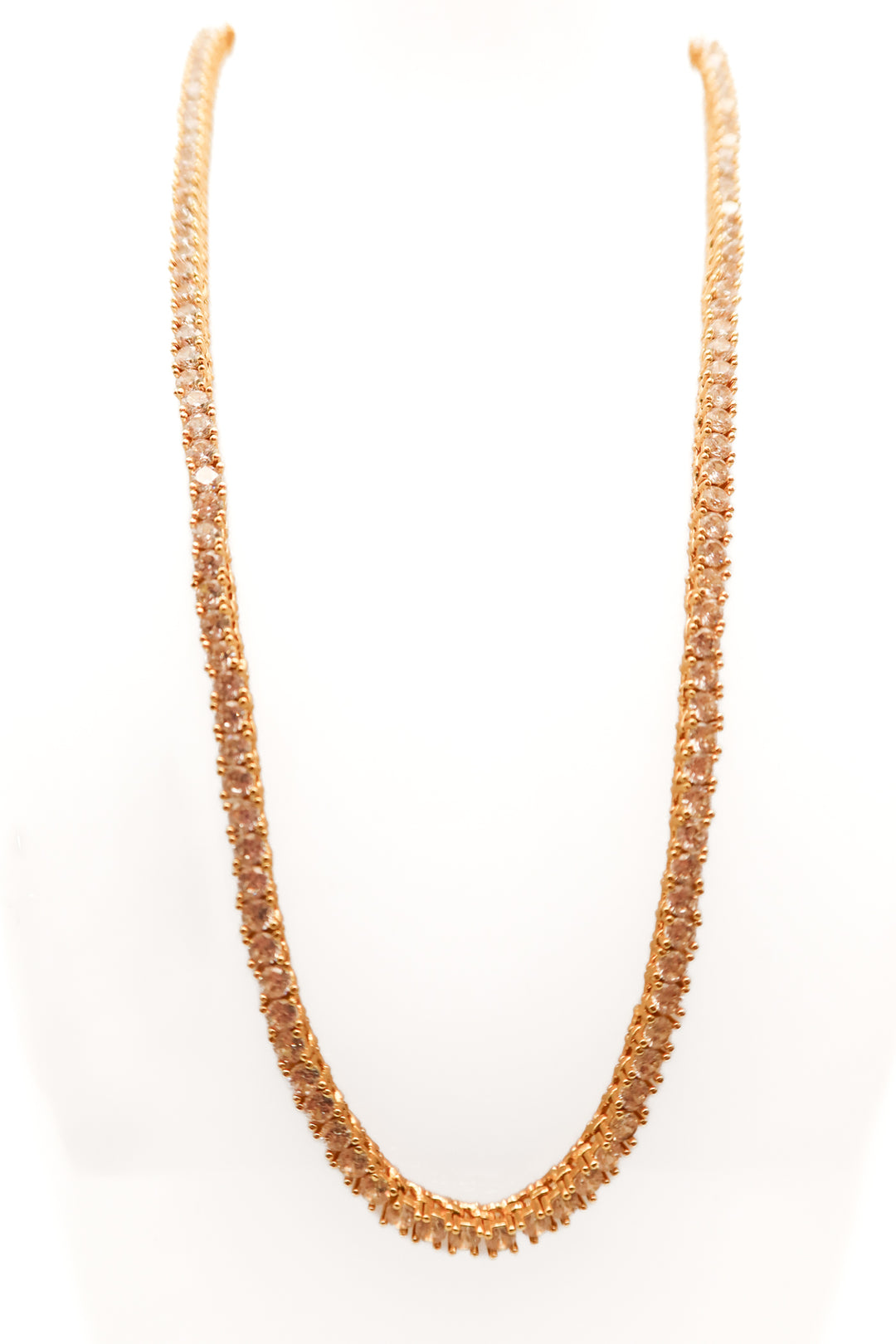 Gold and crystal chain necklace