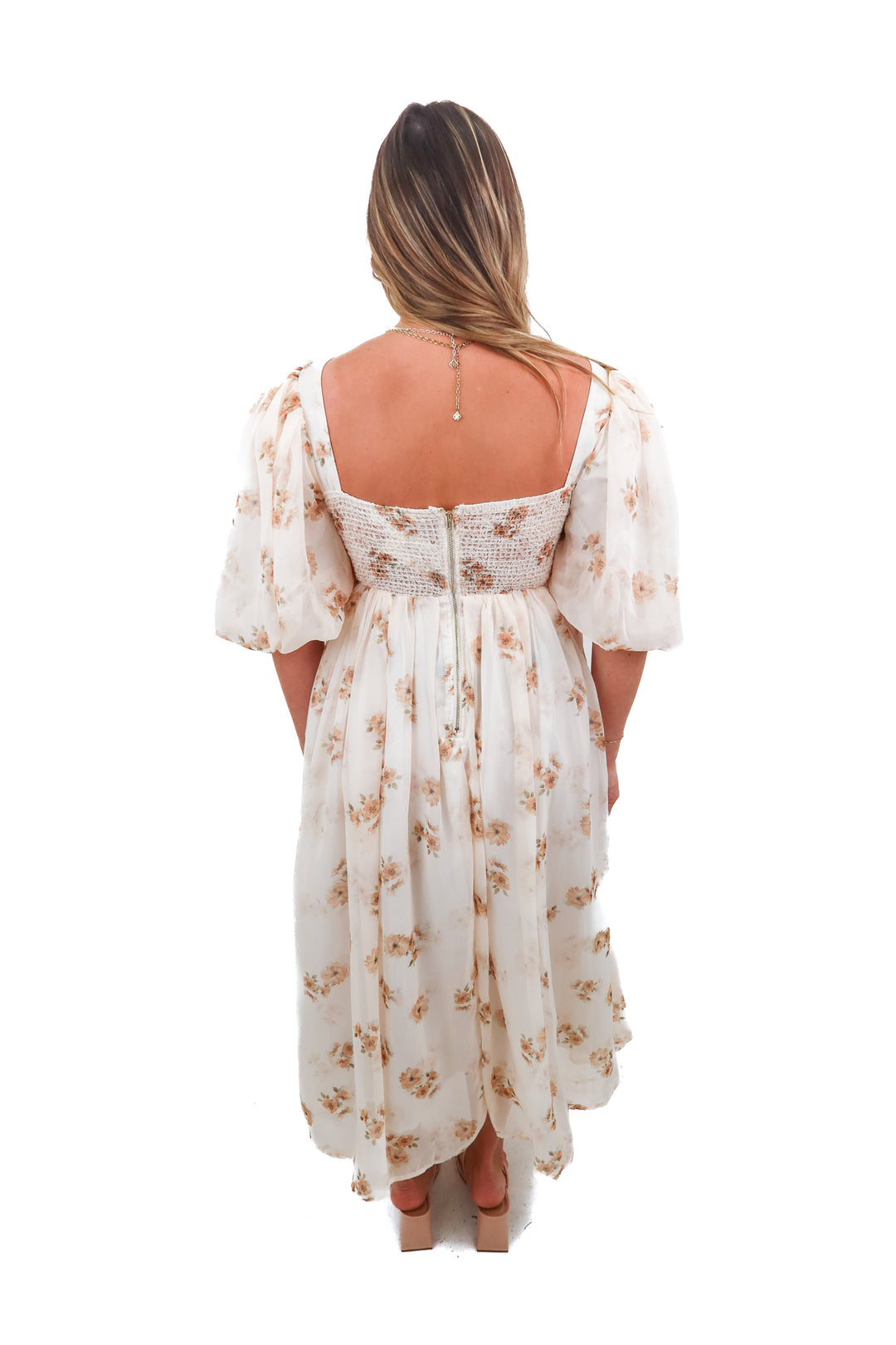 Worth Collective cream floral dress (M; retail $128)