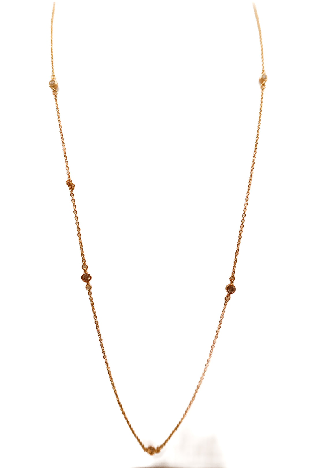 Dainty gold rhinestone necklace