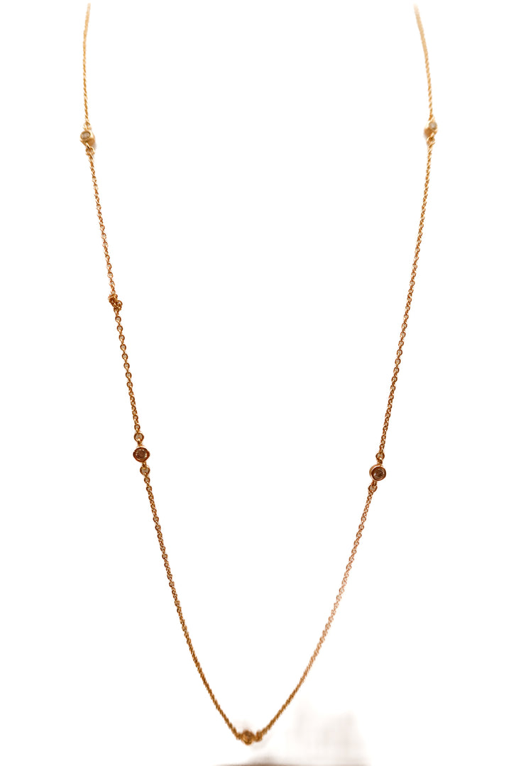 Dainty gold rhinestone necklace