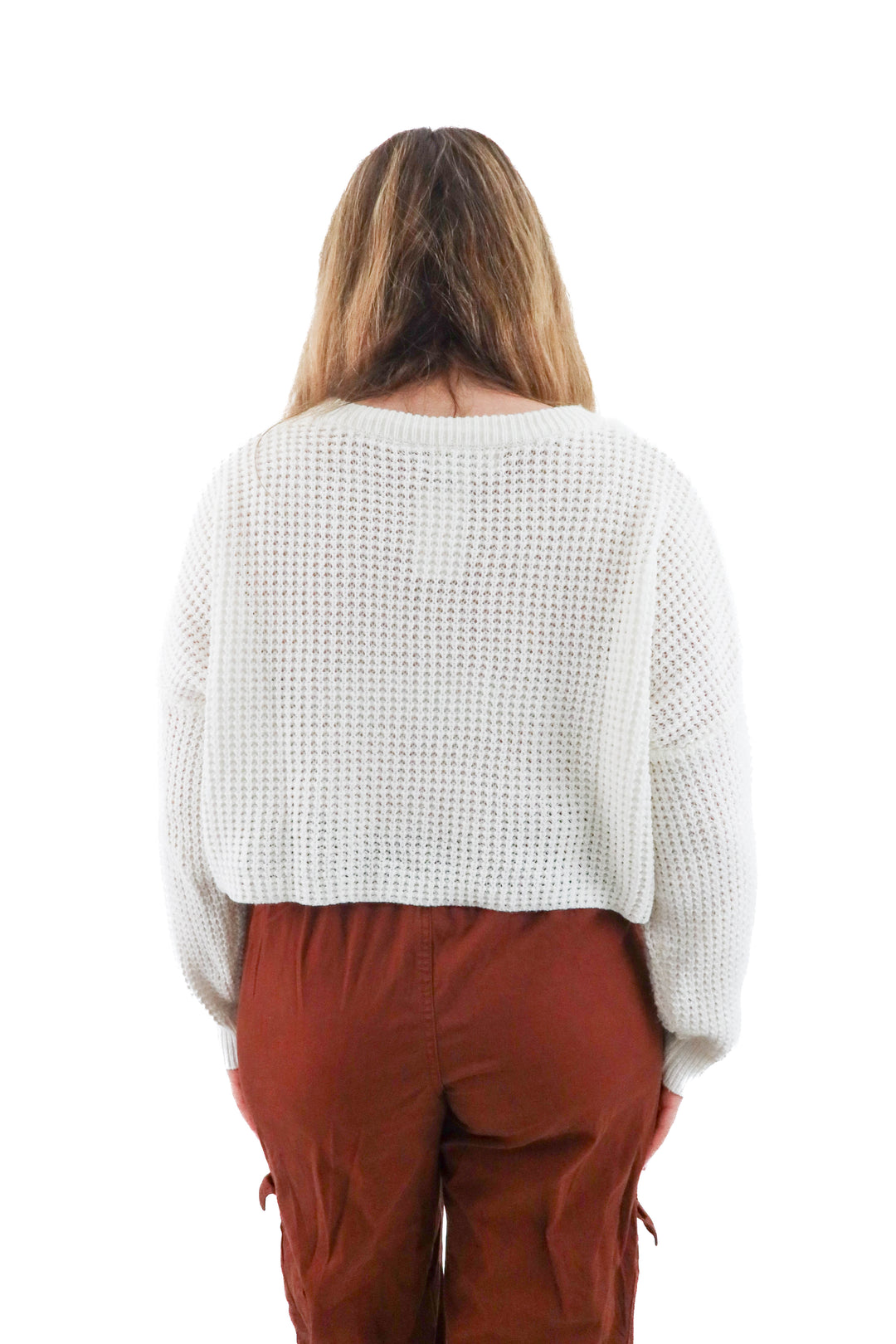 missguided white cropped sweater (10/12; retail $50)