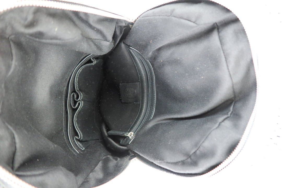 ash black leather backpack