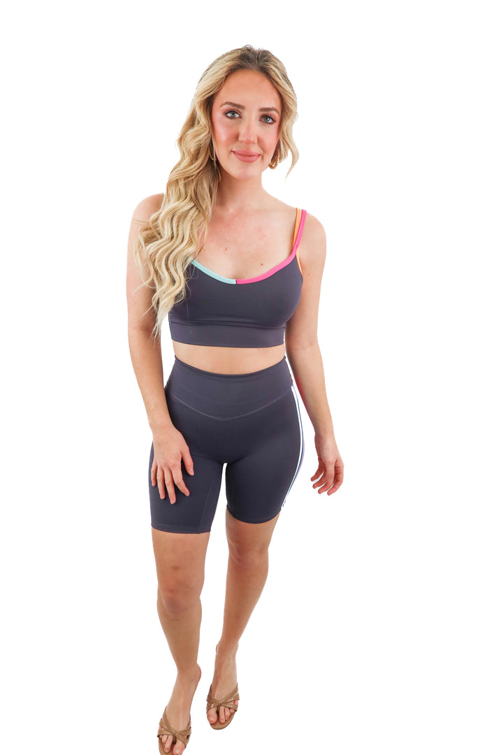 vitality grey pastel stripe active set (S/M; retail $114)