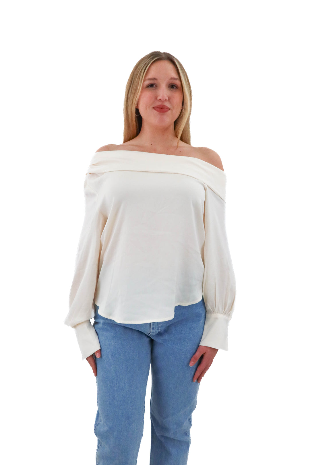 vici cream longsleeve blouse (l; retail $58)