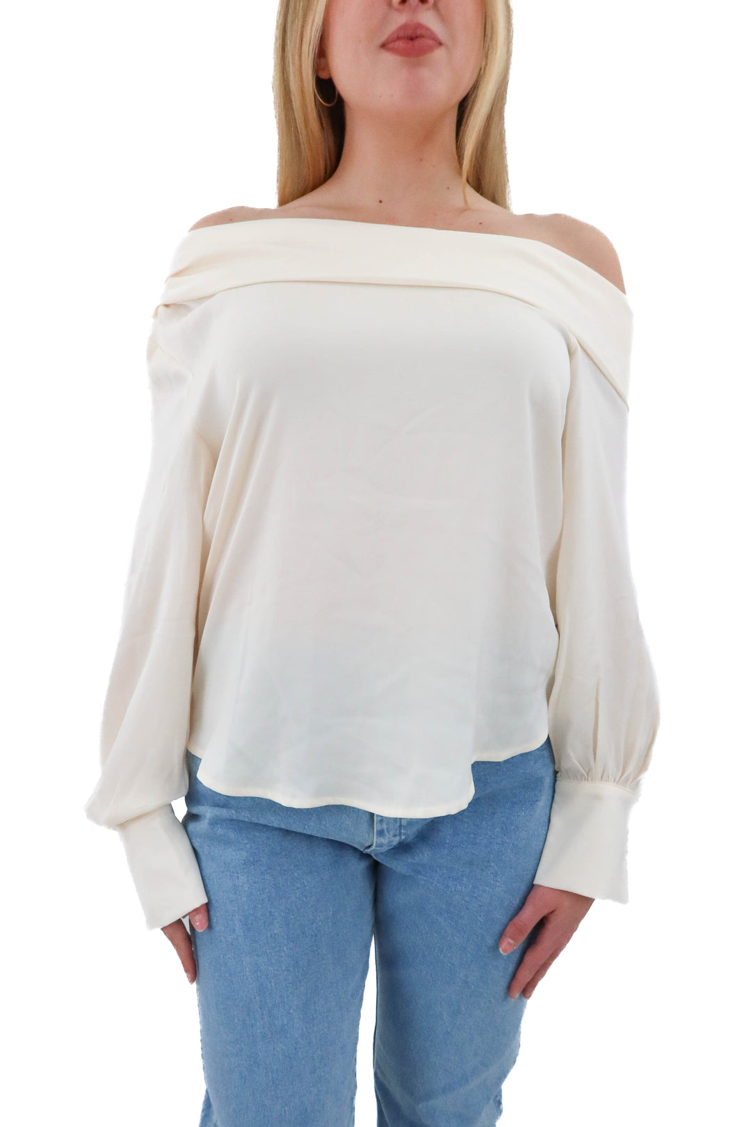 vici cream longsleeve blouse (l; retail $58)