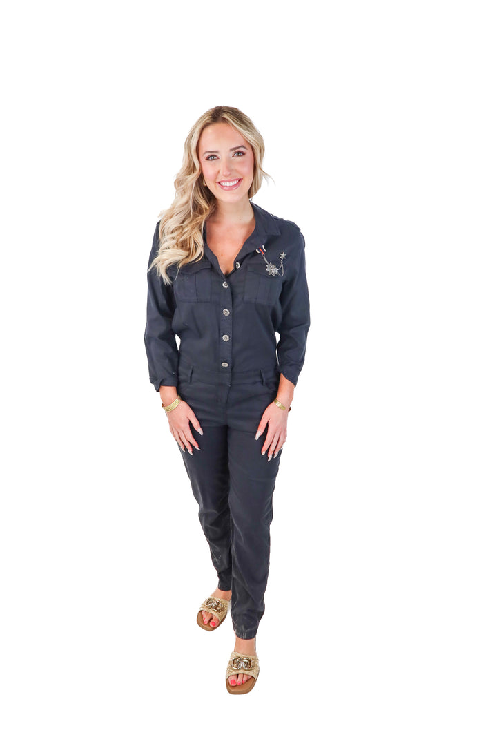 The kooples jeans black jumpsuit NWT (s; retails for $325)