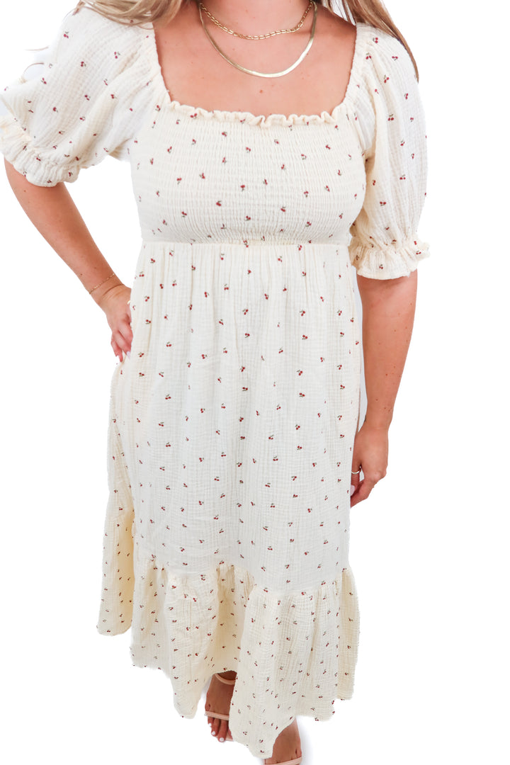 Worth Collective cherry dress (S; retail $118)