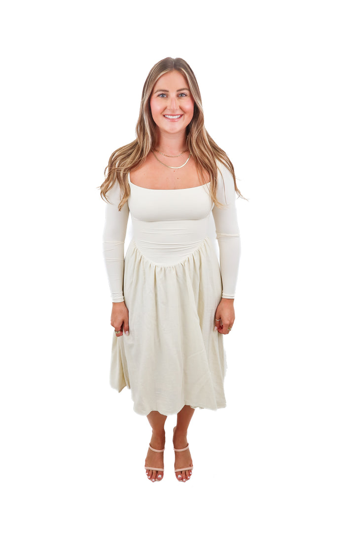 Cheryll cream dress (S; retail $70) NWT