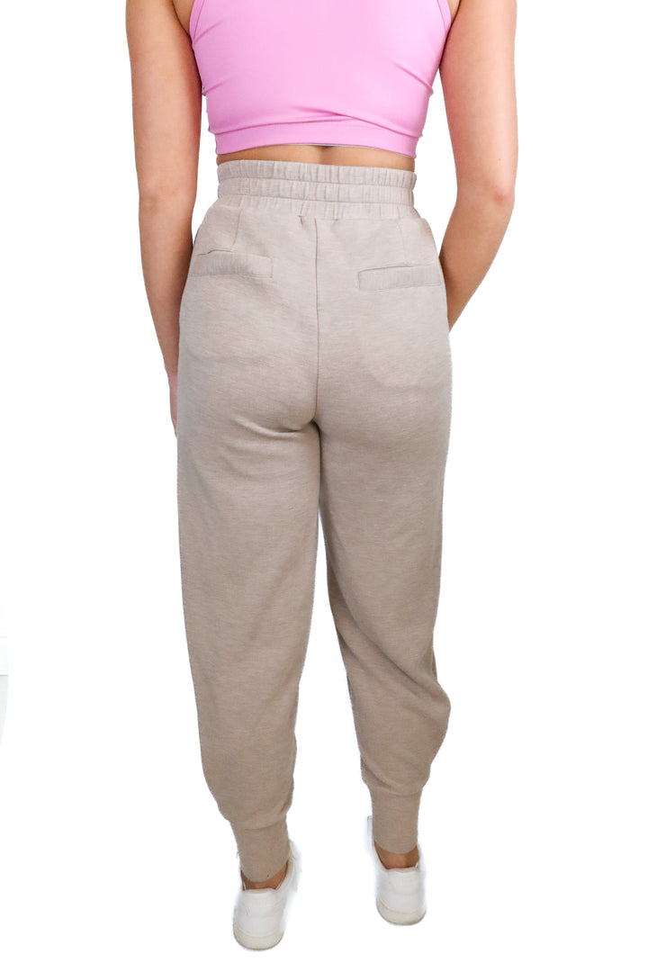 Varley Beige Heather Joggers (XS; retail $120)