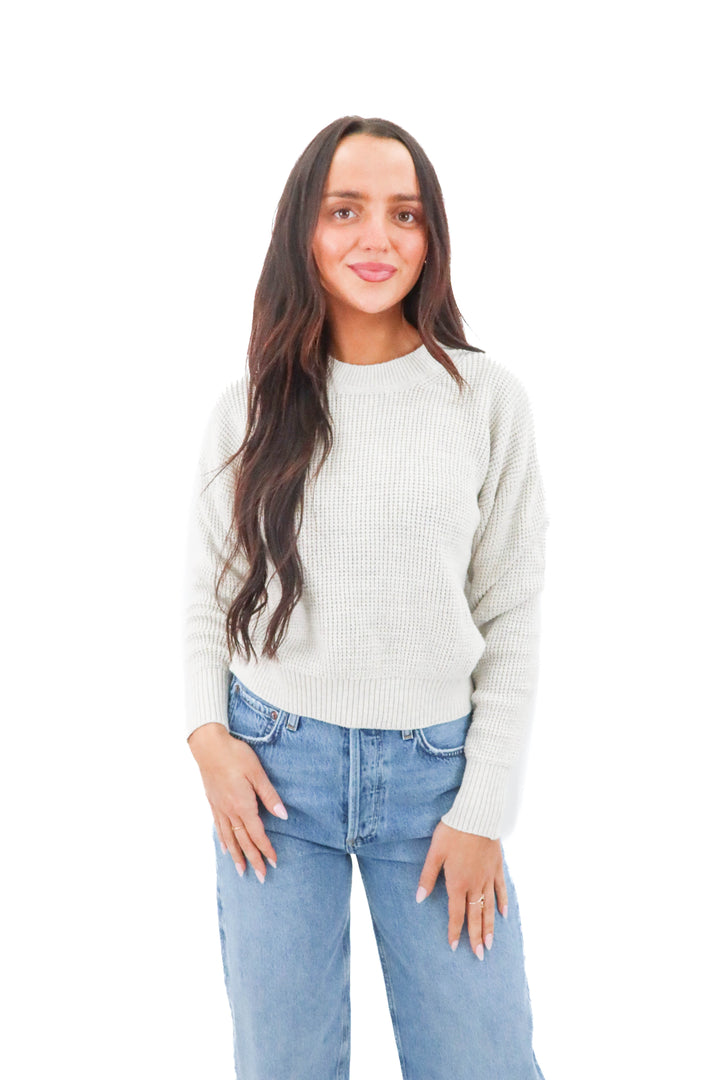 buck mason white knit sweater (s; $248)