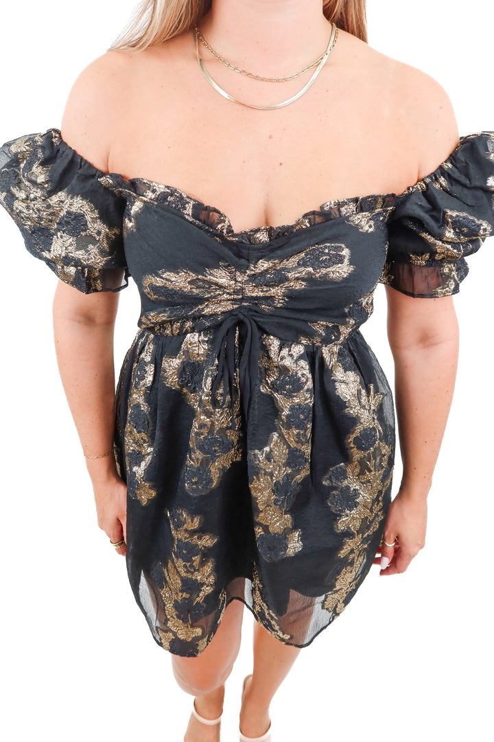 Buddy Love black and gold dress (S; retail $120)