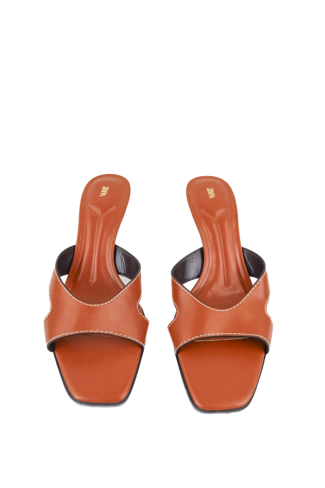 Zara brown leather sandals (41)