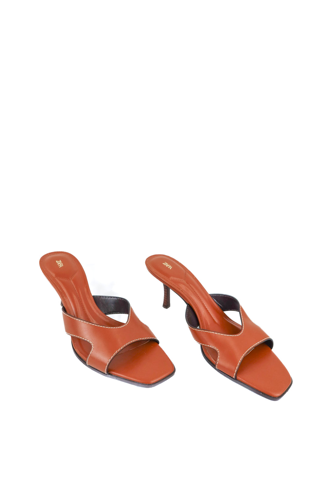 Zara brown leather sandals (41)