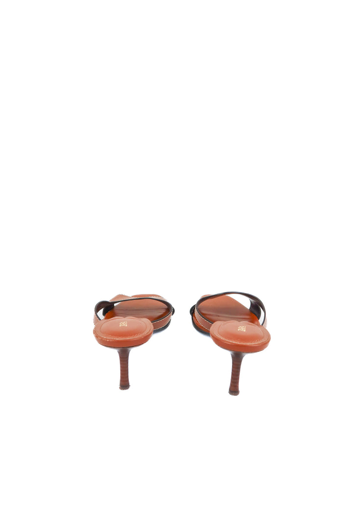 Zara brown leather sandals (41)