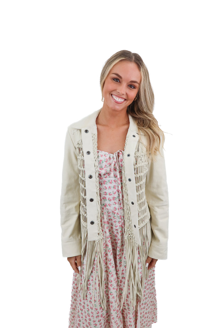 Wonderwest leather fringe jacket (XS)