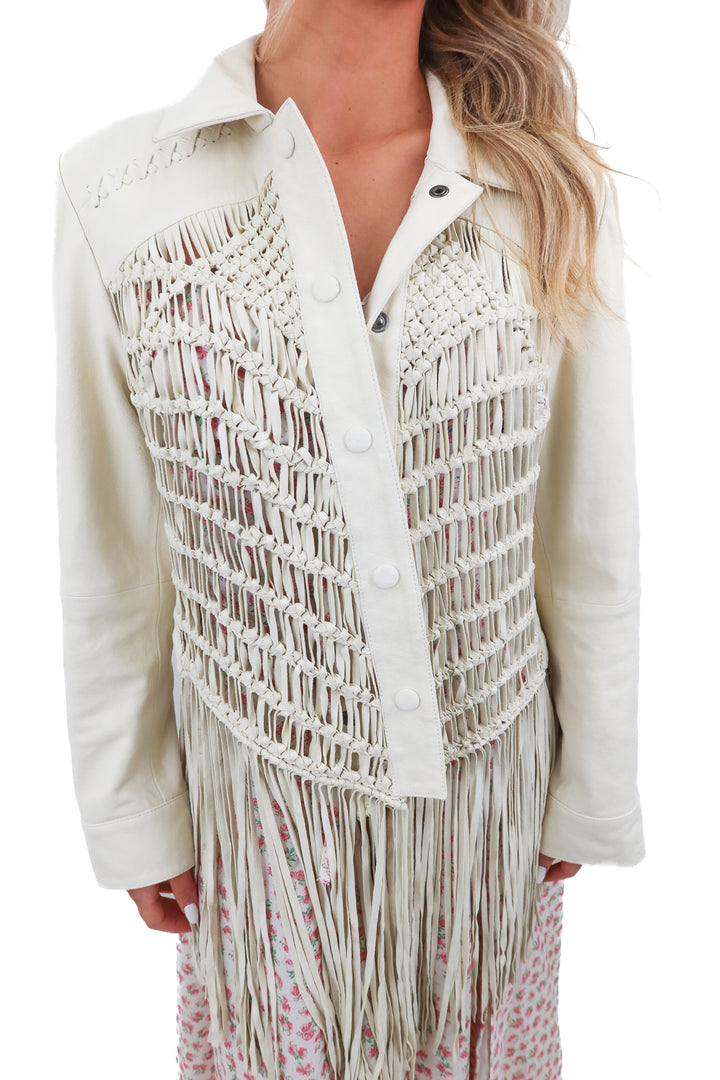Wonderwest leather fringe jacket (XS)
