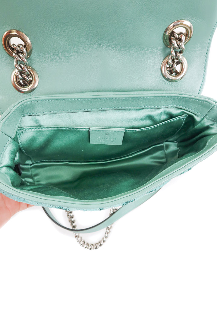 Gucci Matelasse GG Marmont Shoulder Bag in light Aqua NWOT(retail $2,850)